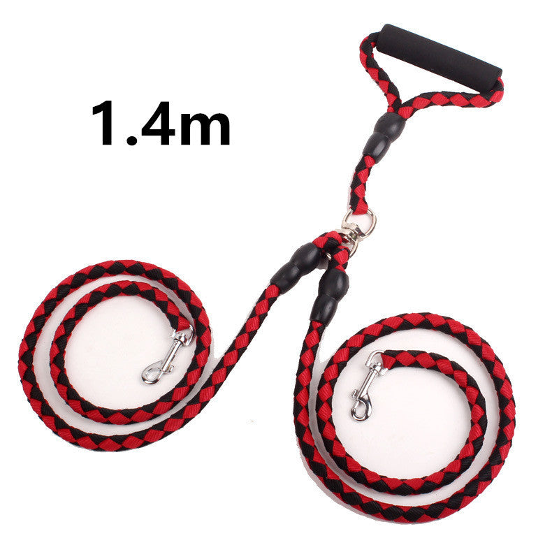Double-Ended Traction Rope For Walking The Dog Hand-Double-Ended Traction Rope One Plus Two Leash Collar Pet Supplies Dog Collar the ultimate dog walker tool.