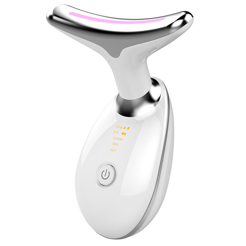 EMS Thermal Neck Lifting And Tighten Massager Electric Microcurrent Wrinkle Remover works best around face upper neck areas