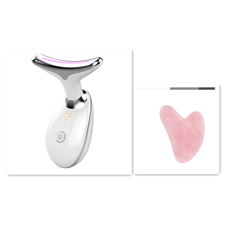EMS Thermal Neck Lifting And Tighten Massager Electric Microcurrent Wrinkle Remover works best around face upper neck areas