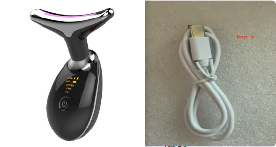 EMS Thermal Neck Lifting And Tighten Massager Electric Microcurrent Wrinkle Remover works best around face upper neck areas