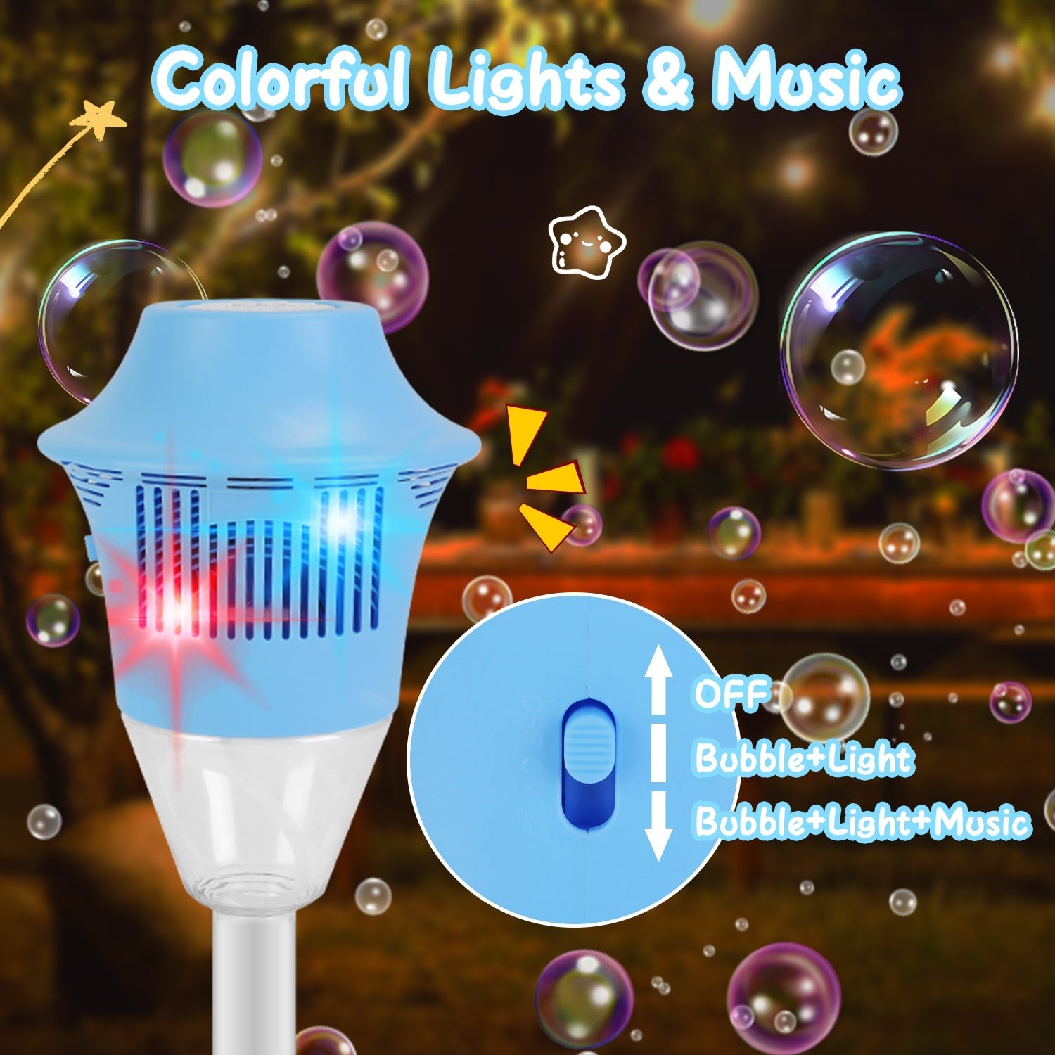2Pack 3 In 1 Standing Bubble Machines With Colorful Lights And Music Rechargeable Bubble Maker Stands With 2 Modes 3 Adjustable Height For Party Wedding Indoor Outdoor Occasions Pets Kids