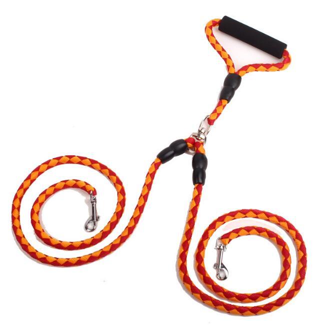 Double-Ended Traction Rope For Walking The Dog Hand-Double-Ended Traction Rope One Plus Two Leash Collar Pet Supplies Dog Collar the ultimate dog walker tool.