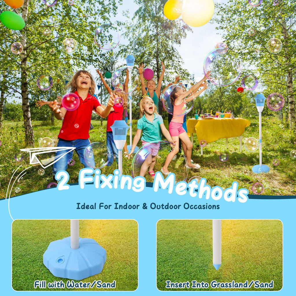 2Pack 3 In 1 Standing Bubble Machines With Colorful Lights And Music Rechargeable Bubble Maker Stands With 2 Modes 3 Adjustable Height For Party Wedding Indoor Outdoor Occasions Pets Kids