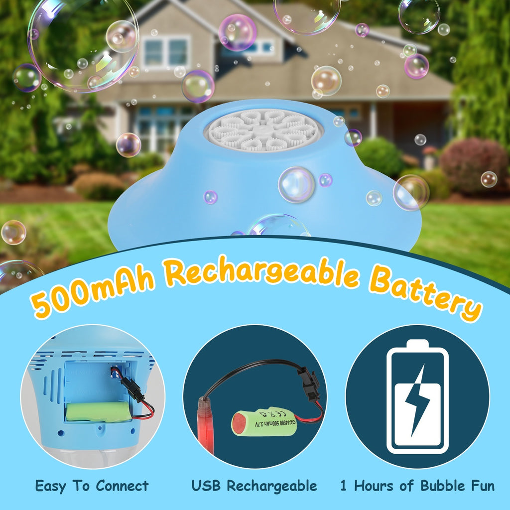 2Pack 3 In 1 Standing Bubble Machines With Colorful Lights And Music Rechargeable Bubble Maker Stands With 2 Modes 3 Adjustable Height For Party Wedding Indoor Outdoor Occasions Pets Kids