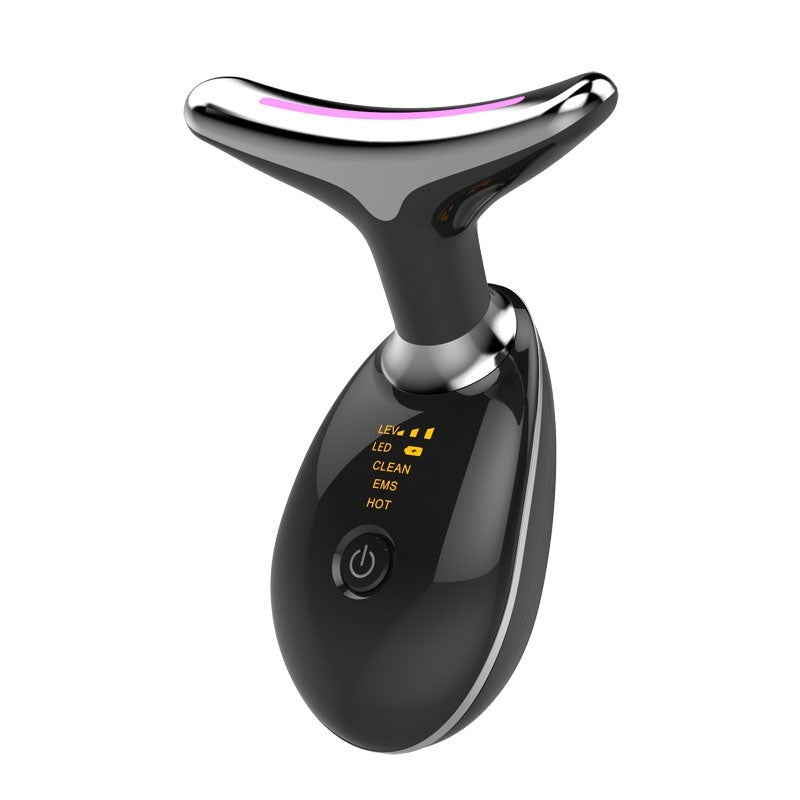 EMS Thermal Neck Lifting And Tighten Massager Electric Microcurrent Wrinkle Remover works best around face upper neck areas