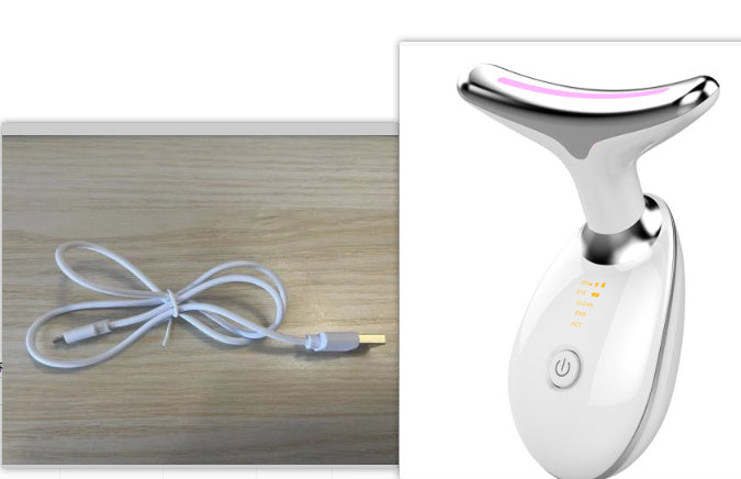 EMS Thermal Neck Lifting And Tighten Massager Electric Microcurrent Wrinkle Remover works best around face upper neck areas
