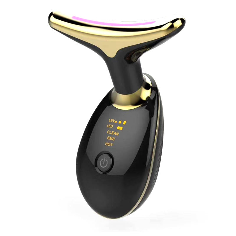 EMS Thermal Neck Lifting And Tighten Massager Electric Microcurrent Wrinkle Remover works best around face upper neck areas