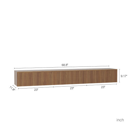 Floating TV Stand Wall Mounted With 16 Color LEDs, Modern TV Stand, Floating TV Cabinet Entertainment Center For 55 60 65 Inch TV