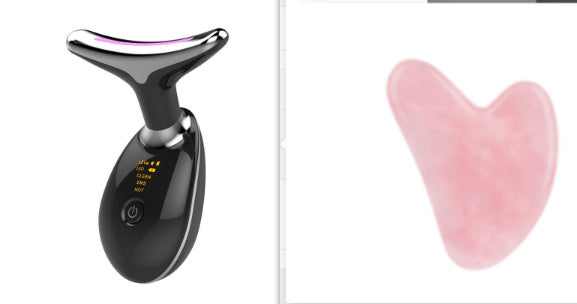EMS Thermal Neck Lifting And Tighten Massager Electric Microcurrent Wrinkle Remover works best around face upper neck areas